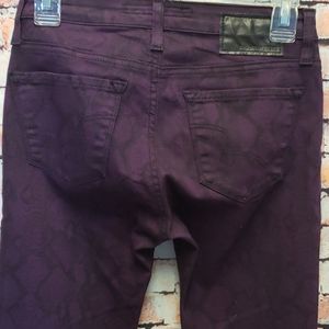 Big Star Alex skinny purple snakeskin jeans